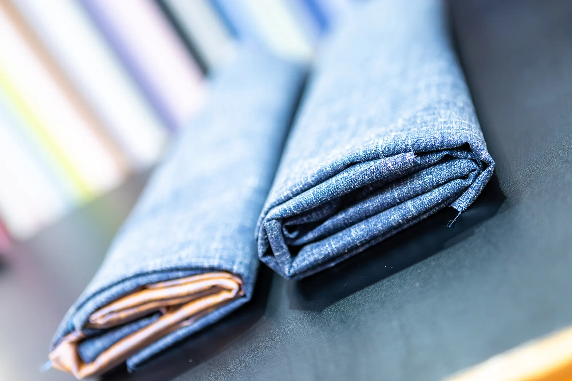 Premium suit fabric detail and quality materials at New David Jone Fashion custom tailor Phuket Thailand