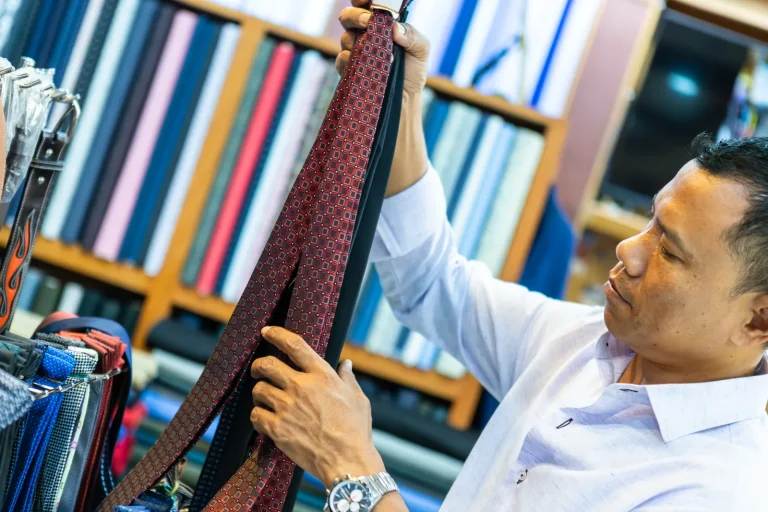 Johnny at the tie rail in the shop
