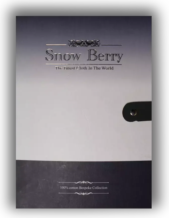 Snow Berry shirt fabric swatch book, cover