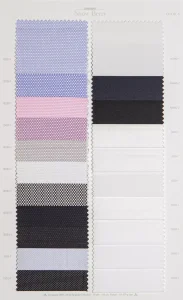 Snow Berry cotton shirt swatches, page 10: pink and lilac plains with black